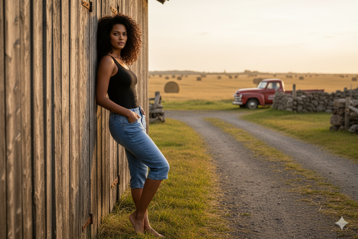 Casual Denim Capri Pants