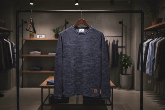 Casual Sweater - Indigo Marled Crewneck