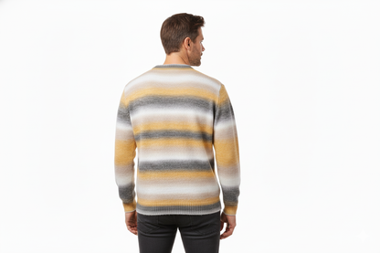 Casual Sweater- Striped Crewneck