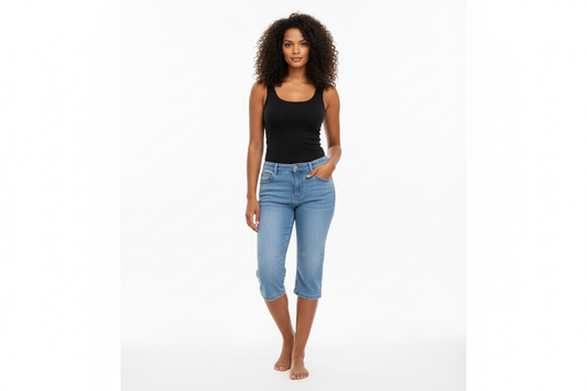 Casual Denim Capri Pants
