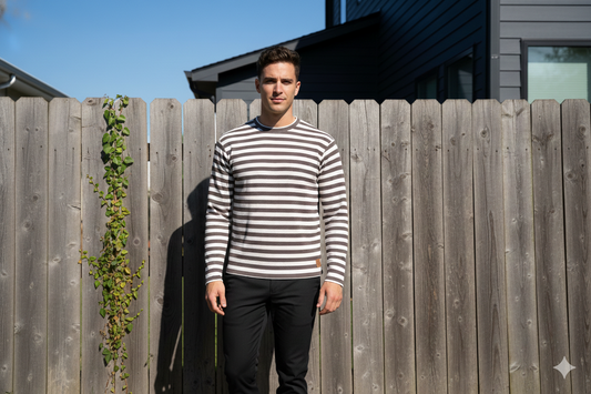 Casual Striped T-Shirt (Full-Sleeve)