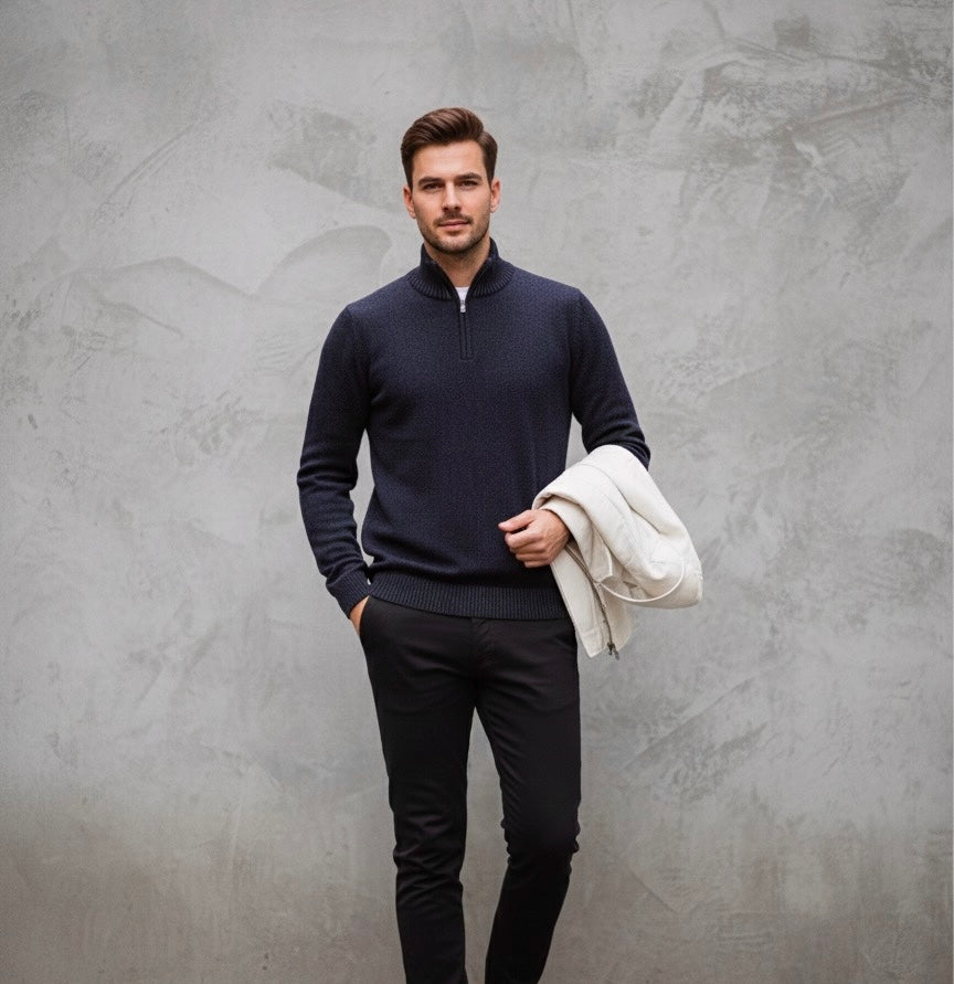 Casual Sweater - Half Zipped