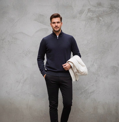 Casual Sweater - Half Zipped