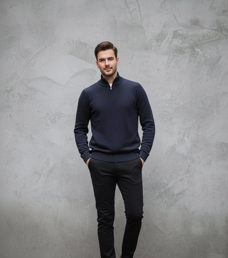 Casual Sweater - Half Zipped