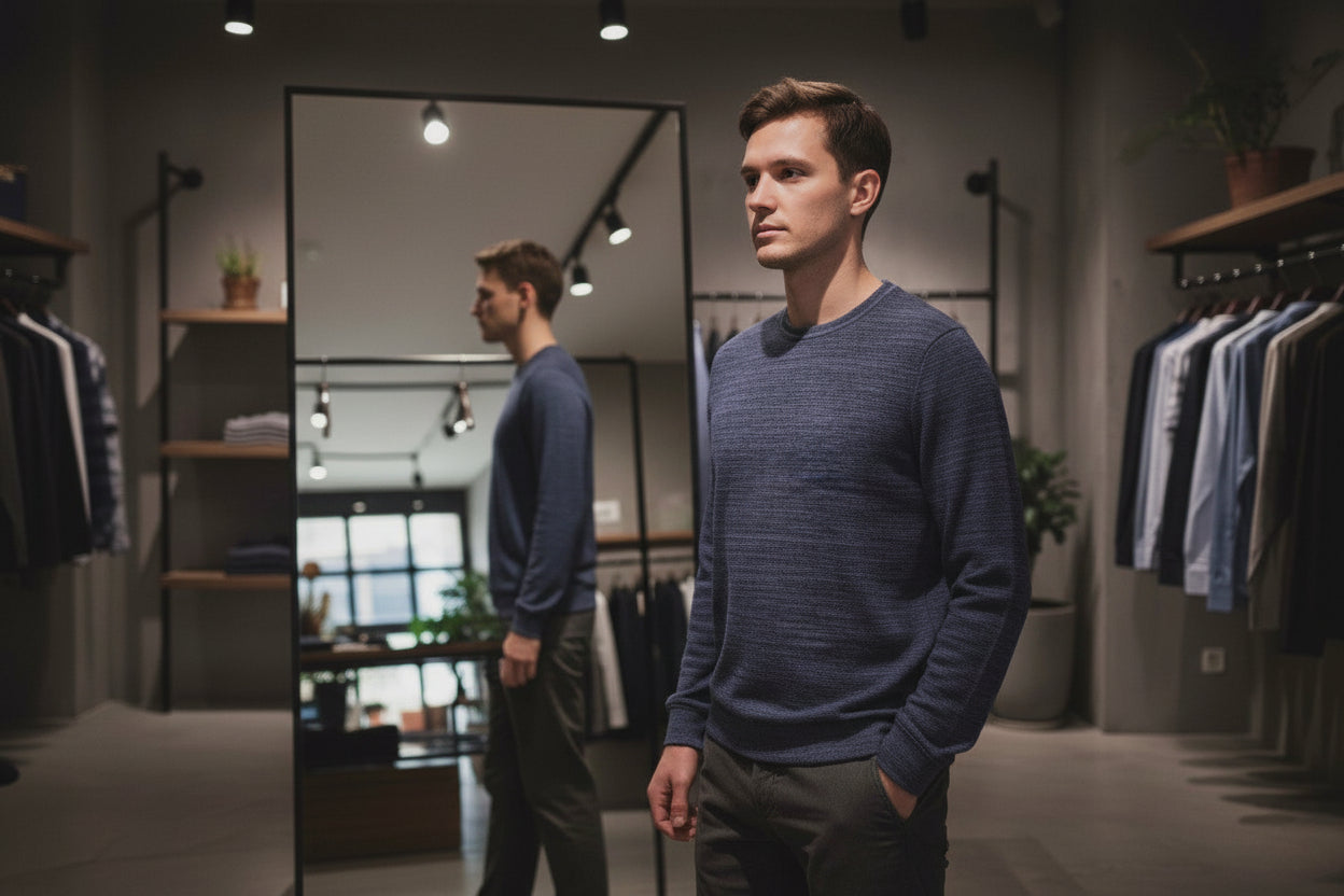 Casual Sweater - Indigo Marled Crewneck