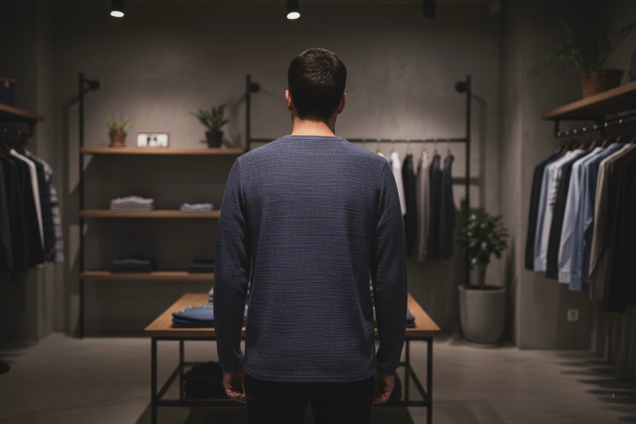 Casual Sweater - Indigo Marled Crewneck
